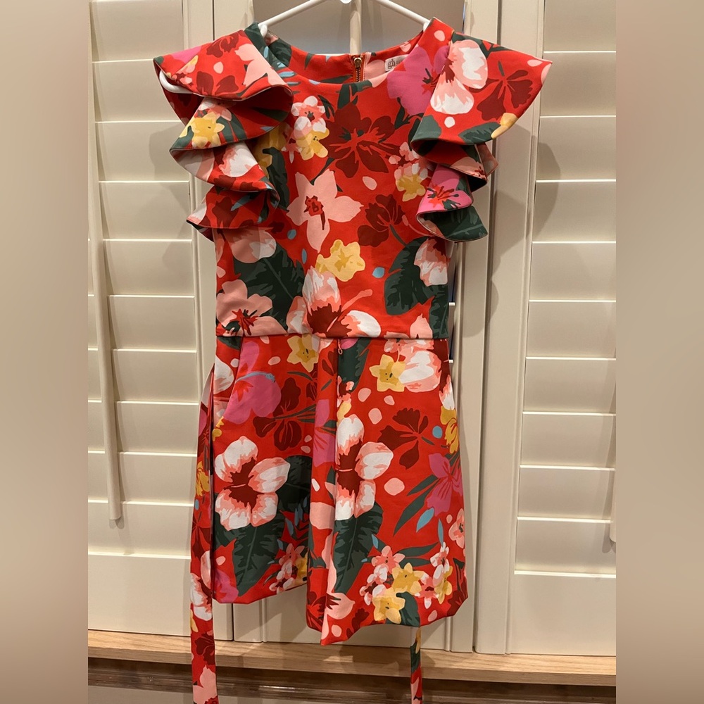 GB Girls Romper Red Floral design